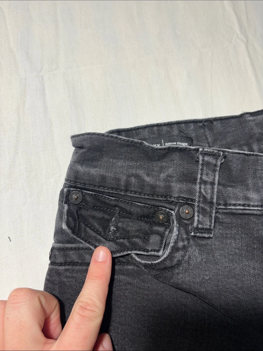 True Religion Ricky Men’s Size 30 Black Distressed Cutoff Denim Shorts
